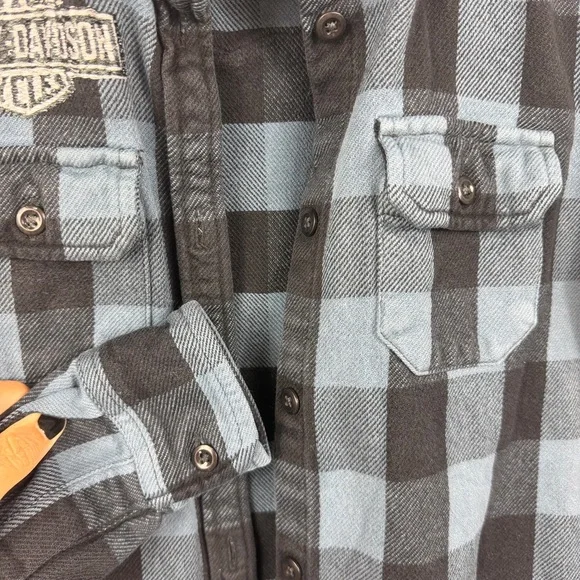 Harley-Davidson Black and Blue Checkered Shirt - Picture 8 of 10